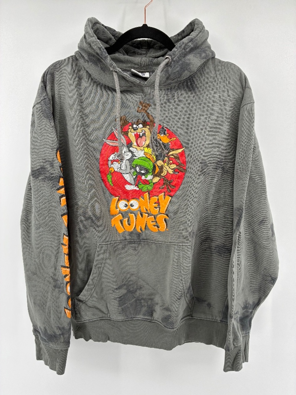 Warner Bros. Looney Tunes Charcoal Hoodie Tie Dye Cartoons TV Sitcom